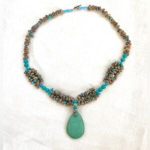 Free People shell and stone necklace